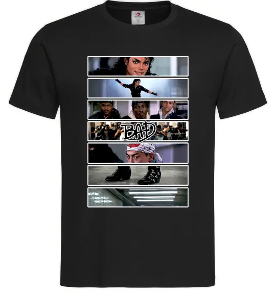 Чоловіча футболка Bad Michael Jackson колаж Чорний фото