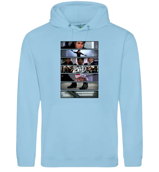 Чоловіча толстовка (худі) Bad Michael Jackson колаж Блакитний фото