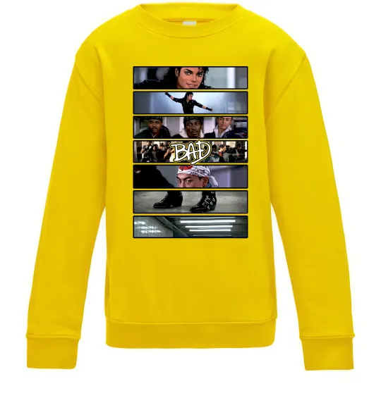 Дитячий світшот Bad Michael Jackson колаж Сонячно жовтий фото