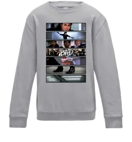 Дитячий світшот Bad Michael Jackson колаж Сірий меланж фото