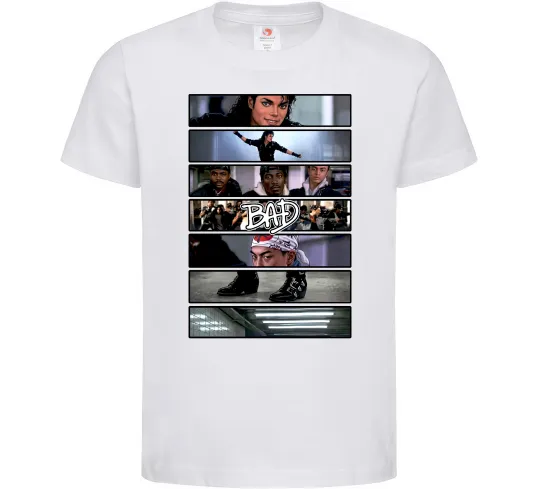 Дитяча футболка Bad Michael Jackson колаж Білий фото