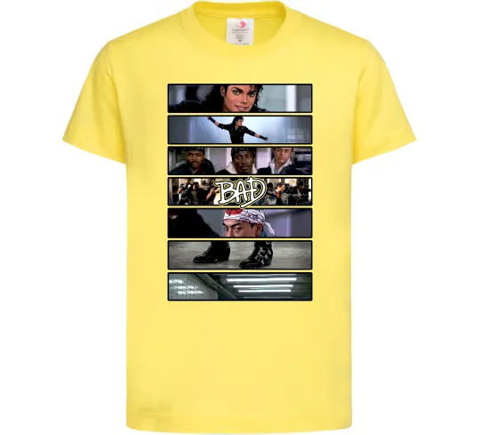 Дитяча футболка Bad Michael Jackson колаж Лимонний фото