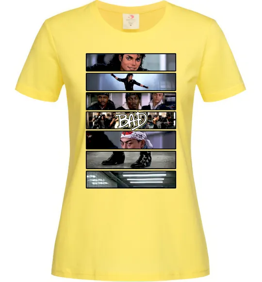Жіноча футболка Bad Michael Jackson колаж Лимонний фото