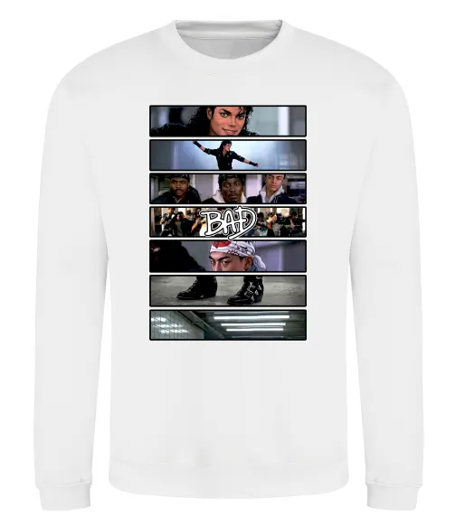 Світшот Bad Michael Jackson колаж Білий фото