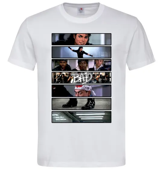 Чоловіча футболка Bad Michael Jackson колаж Білий фото