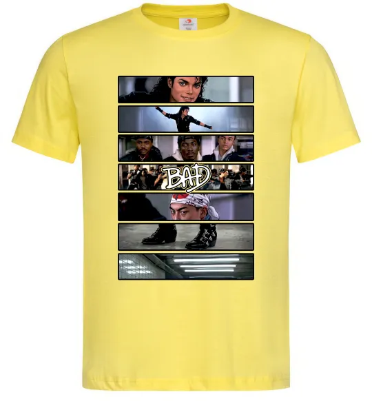 Чоловіча футболка Bad Michael Jackson колаж Лимонний фото
