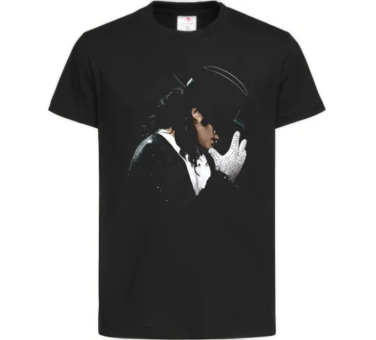 Дитяча футболка Майкл Джексон капелюх та рукавичка Чорний фото