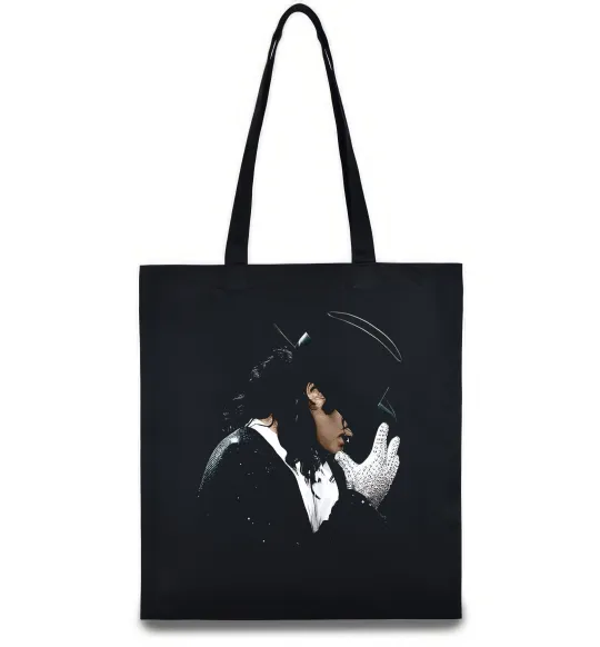 Еко-сумка Майкл Джексон капелюх та рукавичка Чорний фото