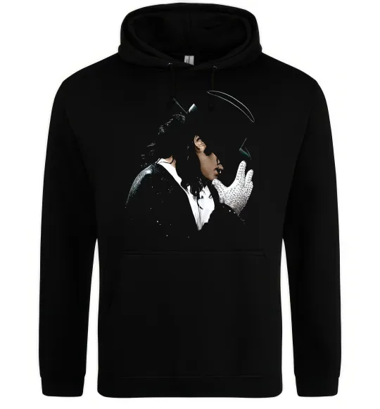 Чоловіча толстовка (худі) Майкл Джексон капелюх та рукавичка Чорний фото
