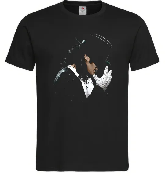 Чоловіча футболка Майкл Джексон капелюх та рукавичка Чорний фото