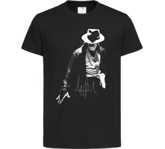 Дитяча футболка Michael Jackson Autograph Чорний фото