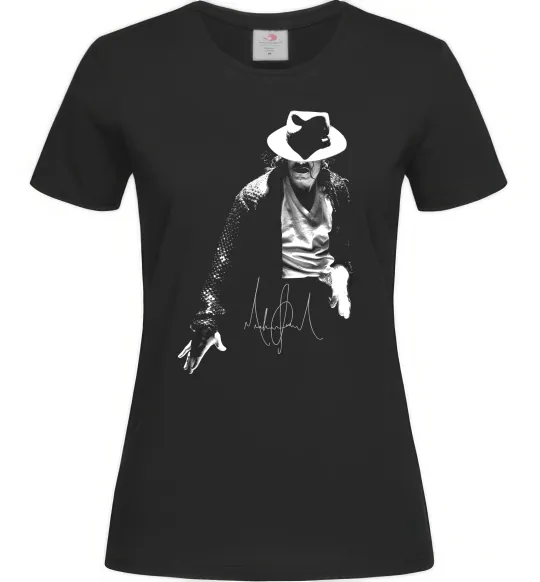 Жіноча футболка Michael Jackson Autograph Чорний фото
