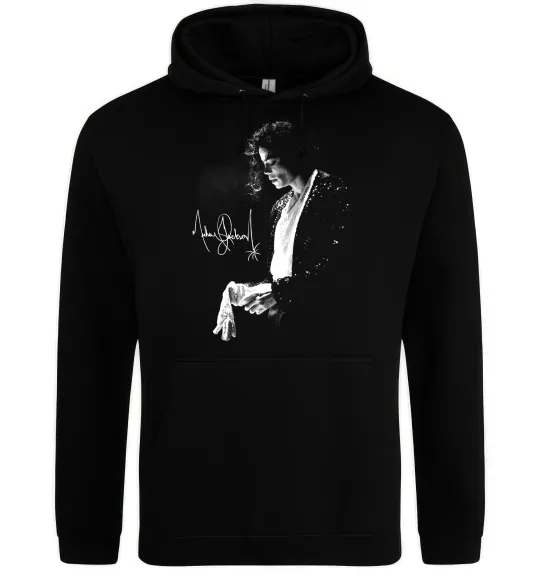 Чоловіча толстовка (худі) Майкл Джексон підпис Чорний фото
