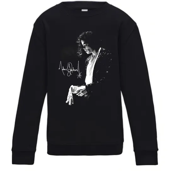 Дитячий світшот Майкл Джексон підпис Чорний фото