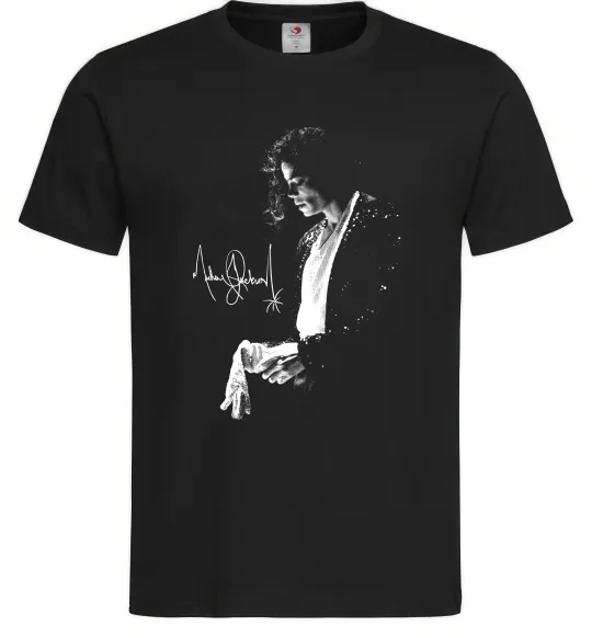 Чоловіча футболка Майкл Джексон підпис Чорний фото