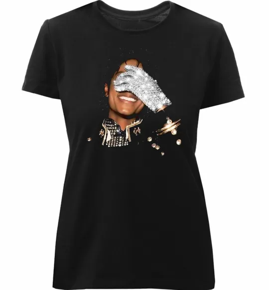 Жіноча преміум футболка Michael Jackson smile Чорний фото