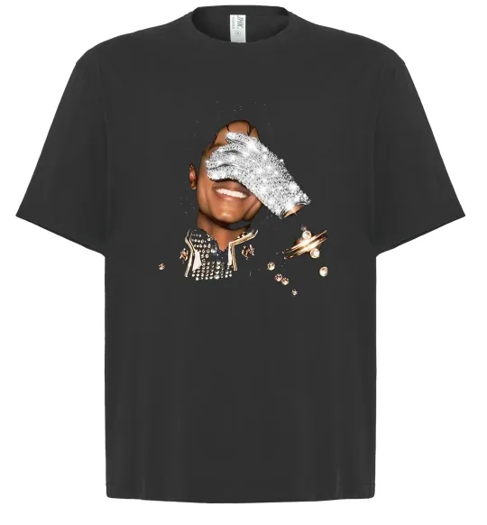 Футболка Оверсайз Michael Jackson smile Чорний фото