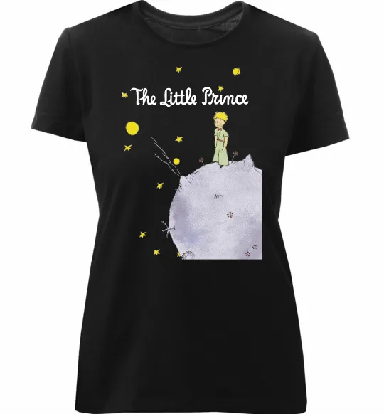 Женская премиум футболка The Little Prince Черный фото