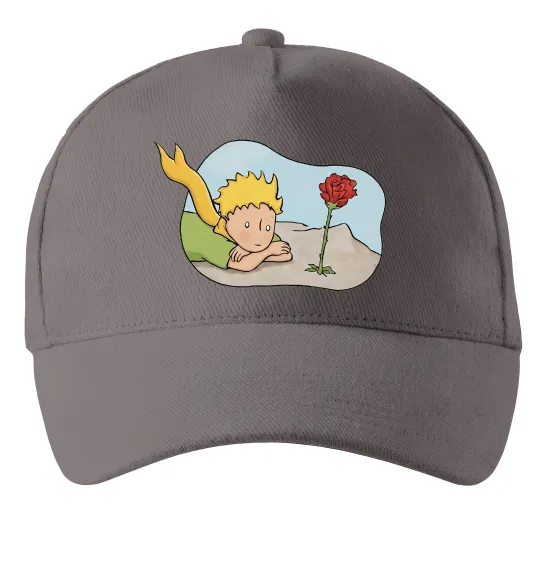 Кепка Маленький принц з квіткою Серый фото