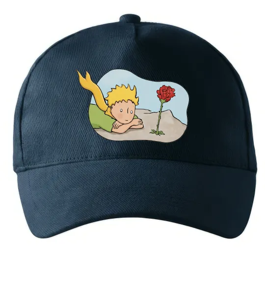 Кепка Маленький принц з квіткою Темно-синий фото