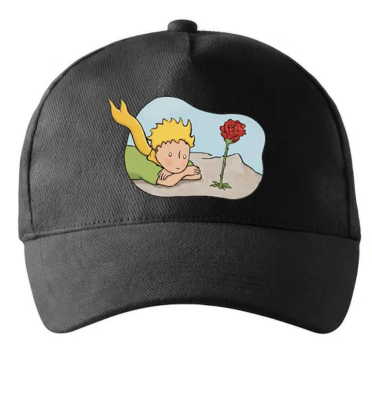 Кепка Маленький принц з квіткою Черный фото