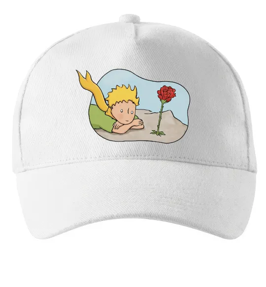 Кепка Маленький принц з квіткою Белый фото