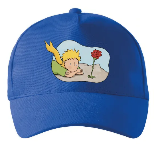 Кепка Маленький принц з квіткою Ярко-синий фото