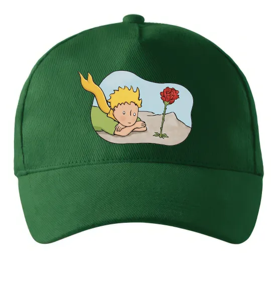 Кепка Маленький принц з квіткою Темно-зеленый фото