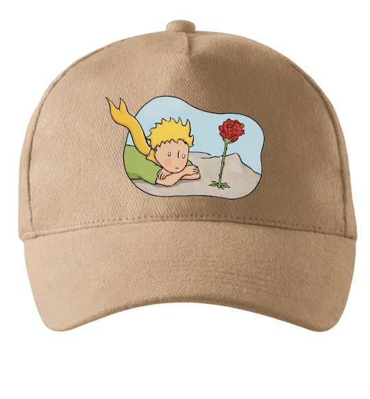 Кепка Маленький принц з квіткою Песочный фото