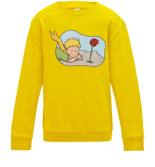 Дитячий світшот Маленький принц з квіткою Сонячно жовтий фото