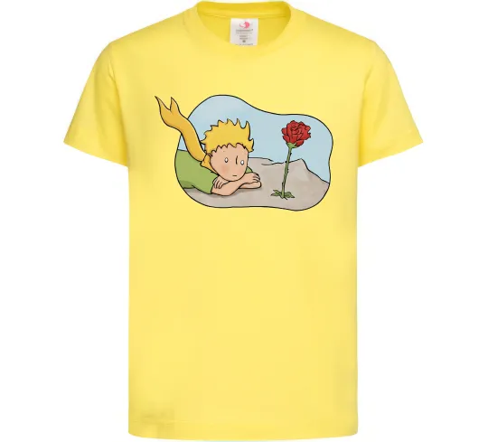 Детская футболка Маленький принц з квіткою Лимонный фото
