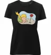 Женская премиум футболка Маленький принц з квіткою Черный Женская премиум футболка Маленький принц з квіткою Черный фото