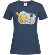 Женская футболка Маленький принц з квіткою Темно-синий Женская футболка Маленький принц з квіткою Темно-синий фото
