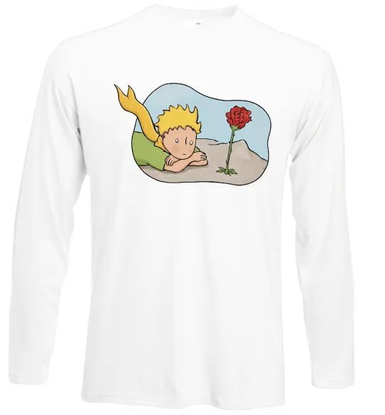 Лонгслив Маленький принц з квіткою Белый фото