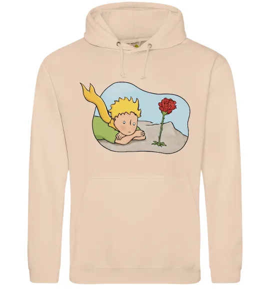 Женская толстовка (худи) Маленький принц з квіткою Песочный фото