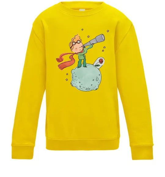 Дитячий світшот Маленький Принц з підзорною трубою Сонячно жовтий фото