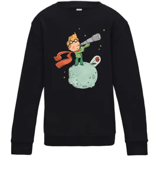 Дитячий світшот Маленький Принц з підзорною трубою Чорний фото