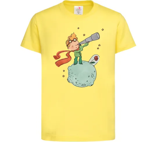 Детская футболка Маленький Принц з підзорною трубою Лимонный фото