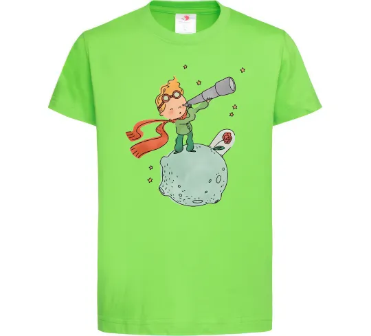 Детская футболка Маленький Принц з підзорною трубою Лаймовый фото