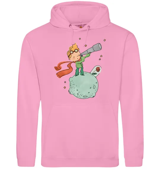 Мужская толстовка (худи) Маленький Принц з підзорною трубою Розовый фото