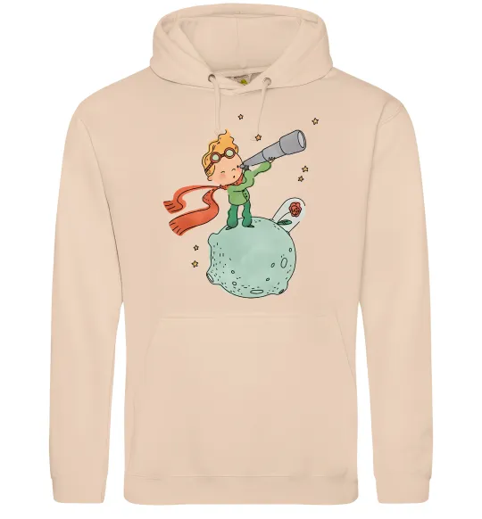Женская толстовка (худи) Маленький Принц з підзорною трубою Песочный фото