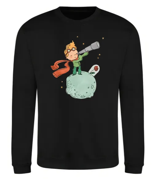 Свитшот Маленький Принц з підзорною трубою Черный фото