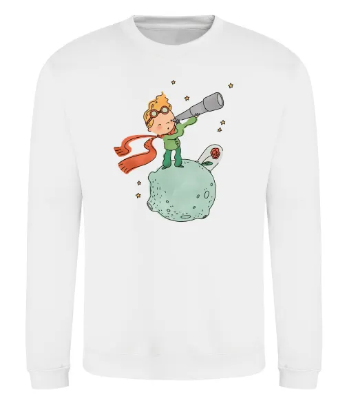 Свитшот Маленький Принц з підзорною трубою Белый фото