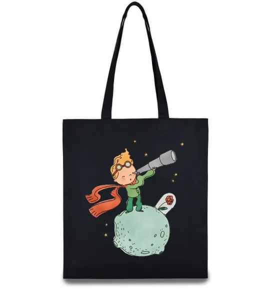 Эко-сумка Маленький Принц з підзорною трубою Черный фото