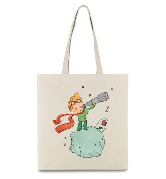 Эко-сумка Маленький Принц з підзорною трубою Бежевый фото