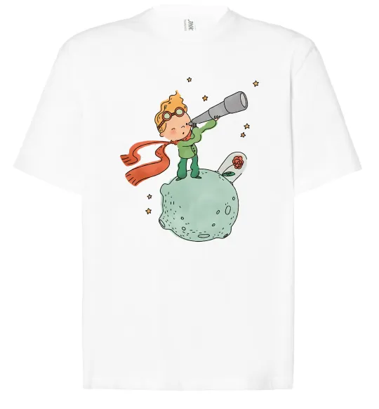 Футболка Оверсайз Маленький Принц з підзорною трубою Белый фото