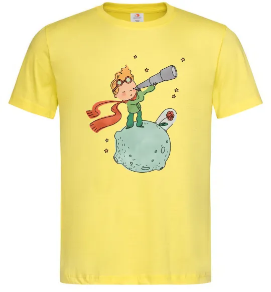 Мужская футболка Маленький Принц з підзорною трубою Лимонный фото