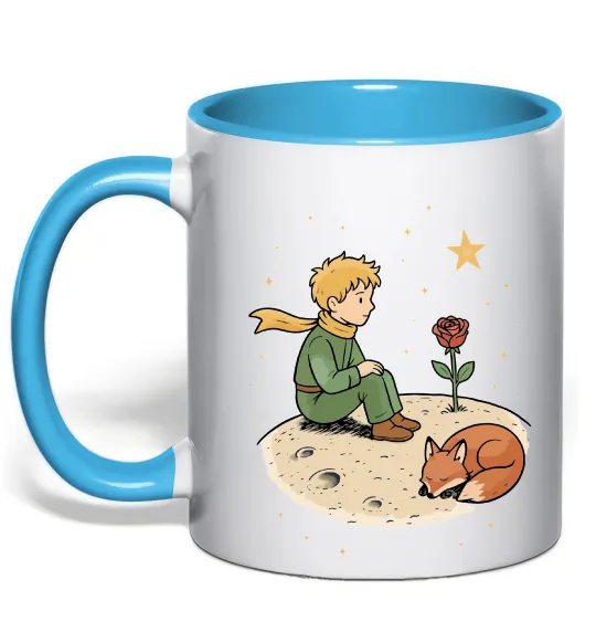 Чашка с цветной ручкой Маленький принц на планеті Голубой фото