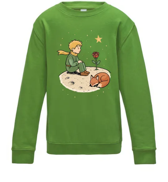 Детский Свитшот Маленький принц на планеті Лаймовый фото