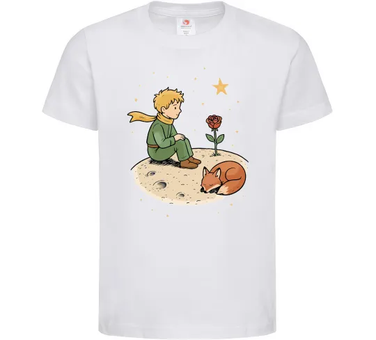 Детская футболка Маленький принц на планеті Белый фото